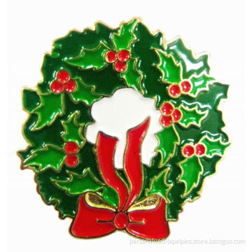 Green Leaves Metal Iron Souvenir Trendy Personalized Lapel Pins With Shinny Gold